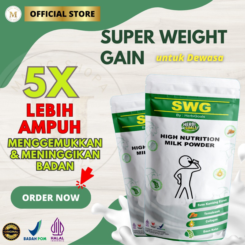 

(TERLARIS!!) Super Weight susu penggemuk badan plus peninggi badan ampuh cepat tinggi gemuk Super WG