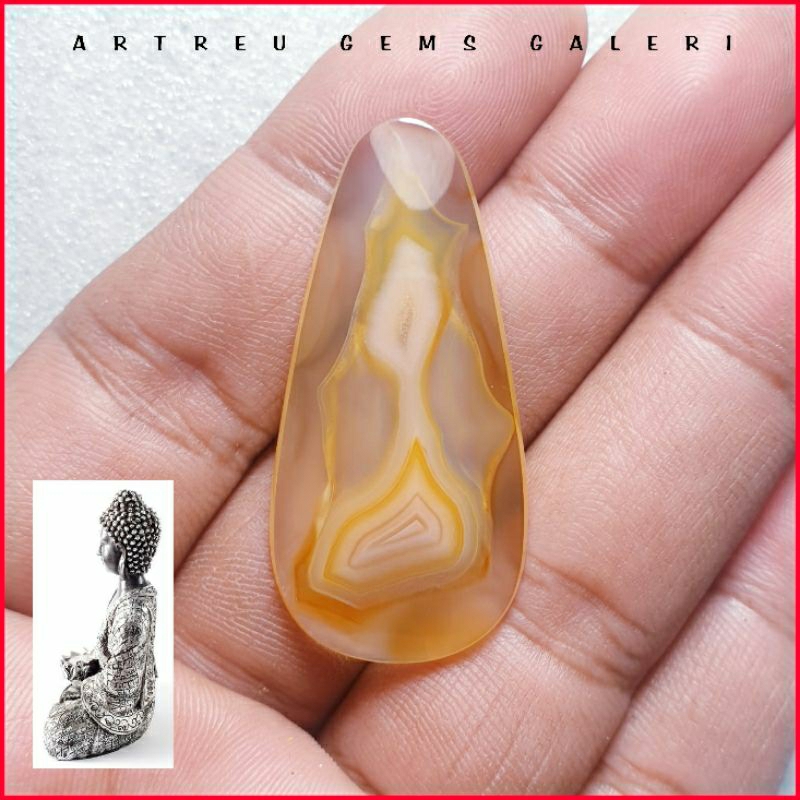 Batu Karang Nunggal Kristal Pamor Patung Budha - Sulaiman | COD Bisa | Cincin Batu Akik Ring 5 - 10