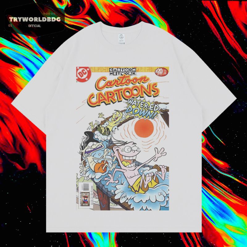 TRYWORLDBDG OFFICIAL "CARTOON NETWORK" KAOS OVERSIZED | OVERSIZED T SHIRT | KAOS PUTIH | KAOS EDISI 