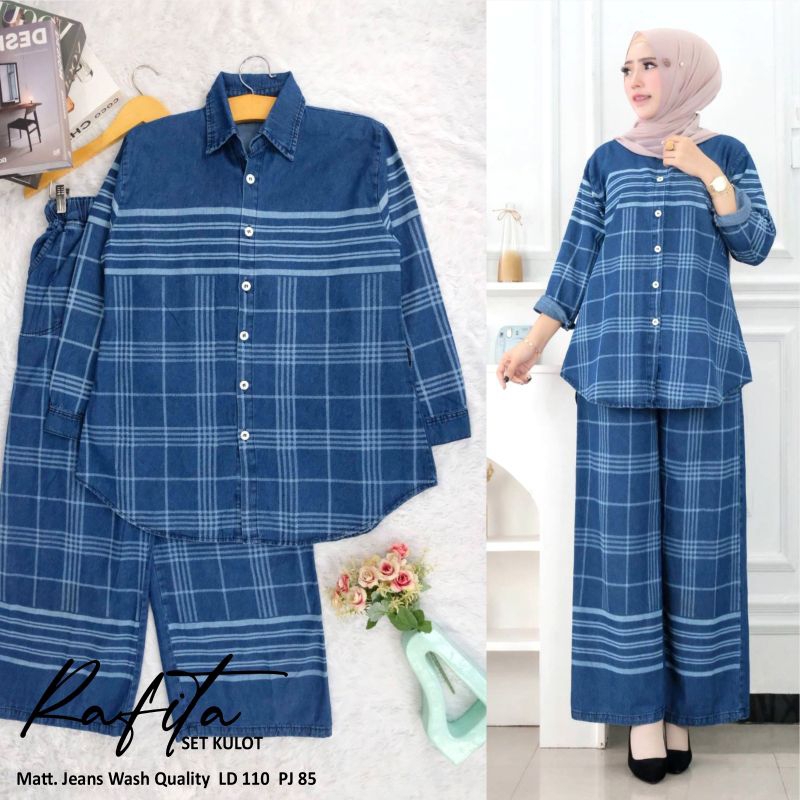 RAFITA SETELAN BAJU JEANS WANITA