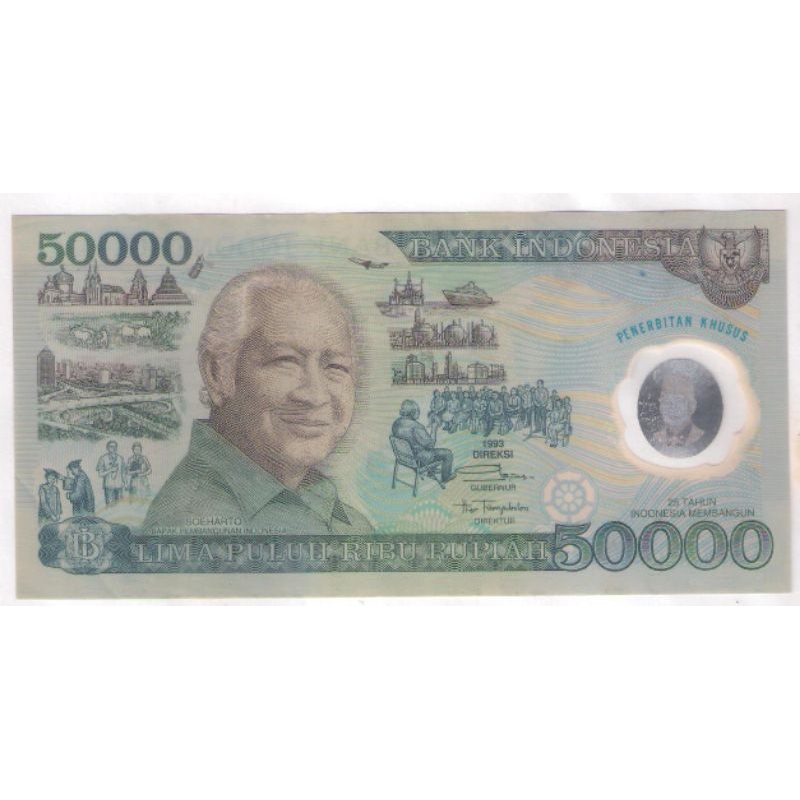 Jual Uang 50000 Soeharto Polymer UNC + Folder