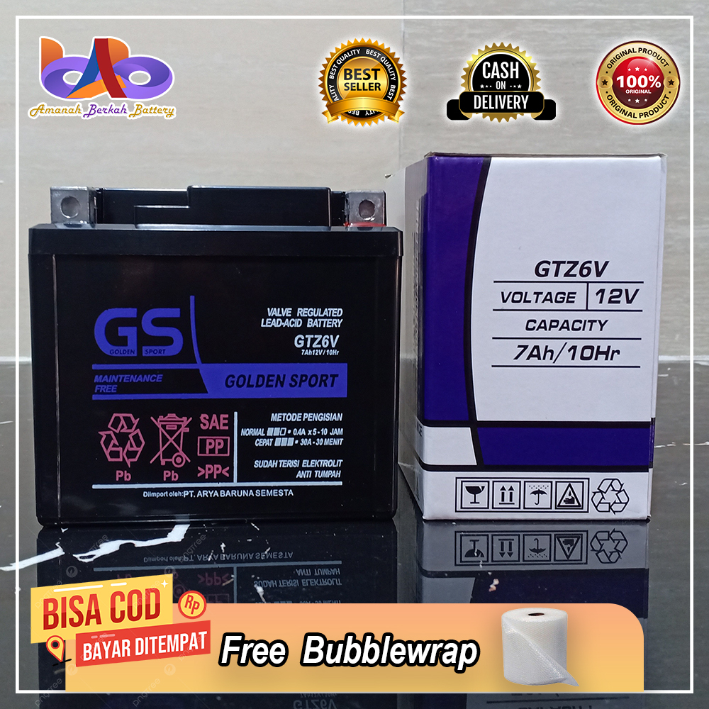 Aki Motor Vario 125/150, Vario 125 Led, Nmax 155, Satria Fu GTZ6V GTZ7S GS Aki Kering MF