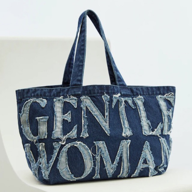 Gentle Woman Denim Tote Bag Navy | GW DENIM TOTE BAG NAVY ORIGINAL BANGKOK 100%