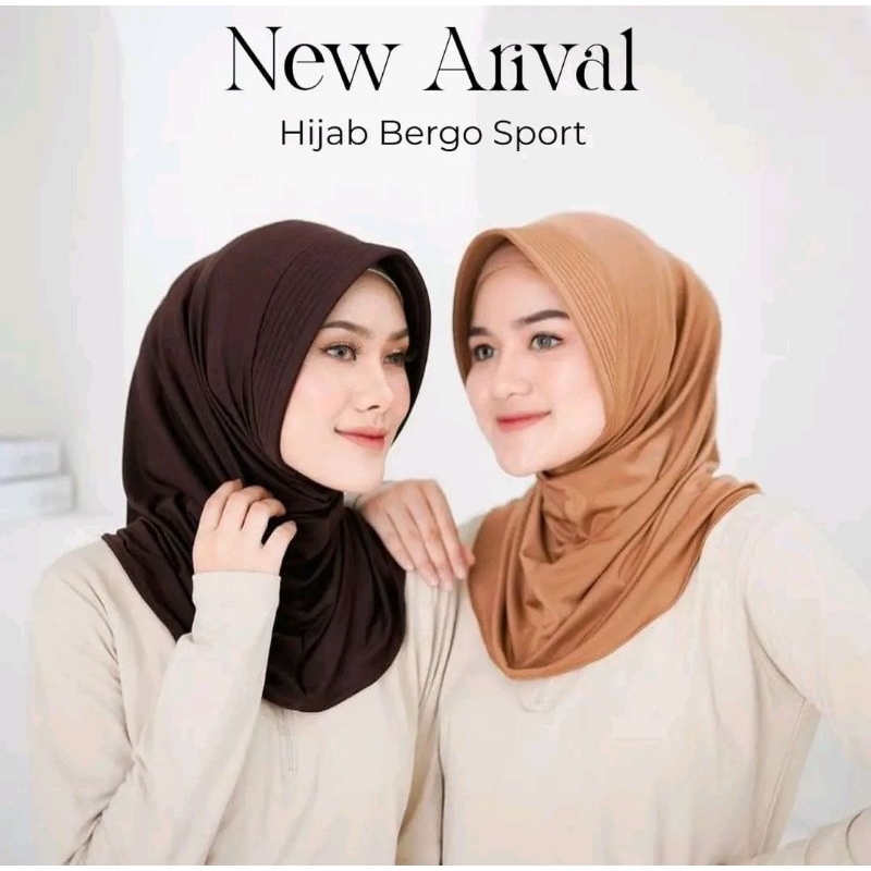 Hijab Bergo Sport/Hijab Olahraga/Hijab Instan Jersey
