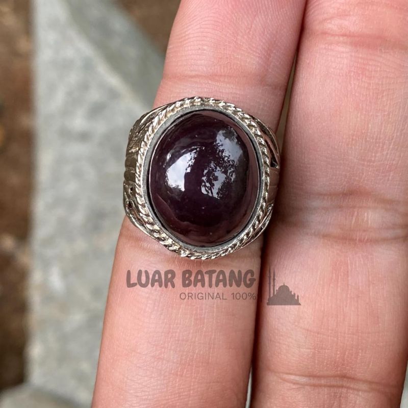 Cincin batu akik red garnet star 100%Garansi Natural (N)