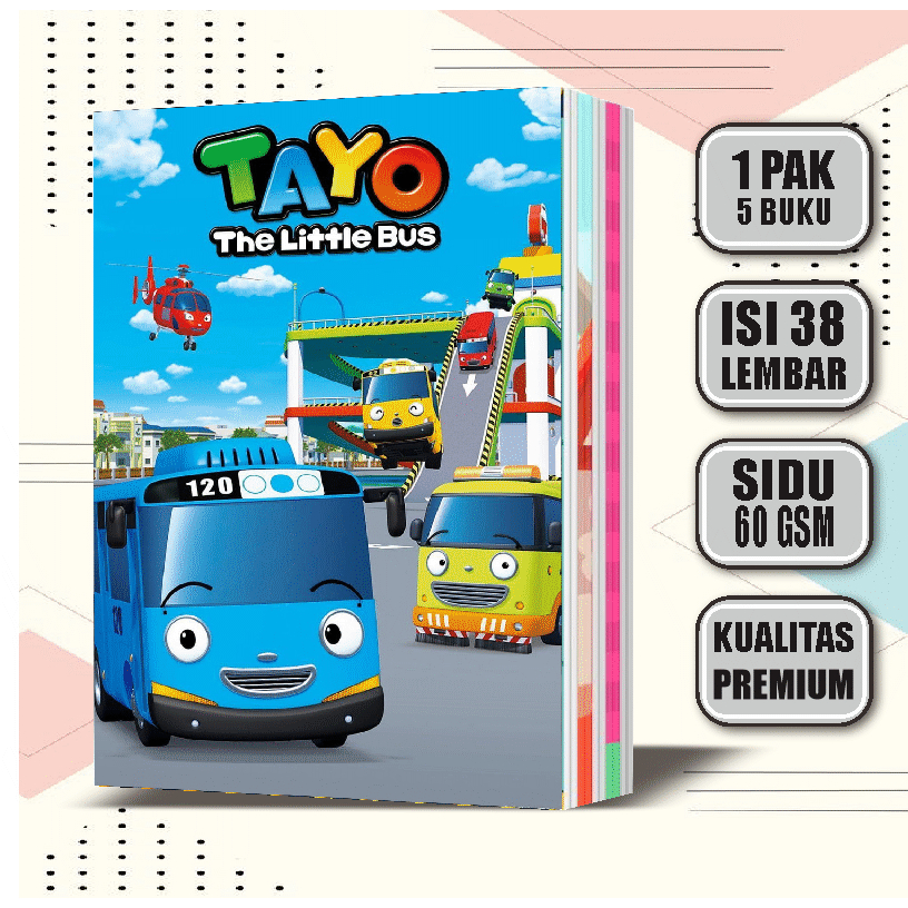 

Buku Tulis Custom Tayo 38 Lembar / Buku Tulis Sekolah