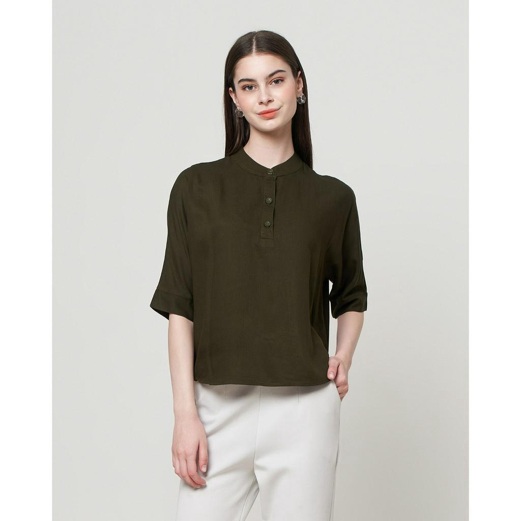 MCB Blouse Wanita Basic Polos Dalina Army Navy - 5510023-11023