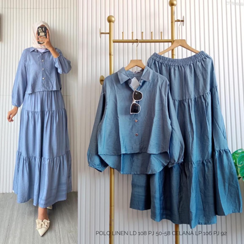 Set rok polo linen import
