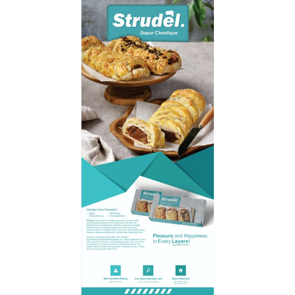 

STRUDEL/ STRUDEL APEL/ STRUDEL CHOCOBANANA/ STRUDEL MURAH/ STRUDEL PREMIUM/ STRUDEL VIRAL/ STRUDEL RECEH RASA GAK RECEH