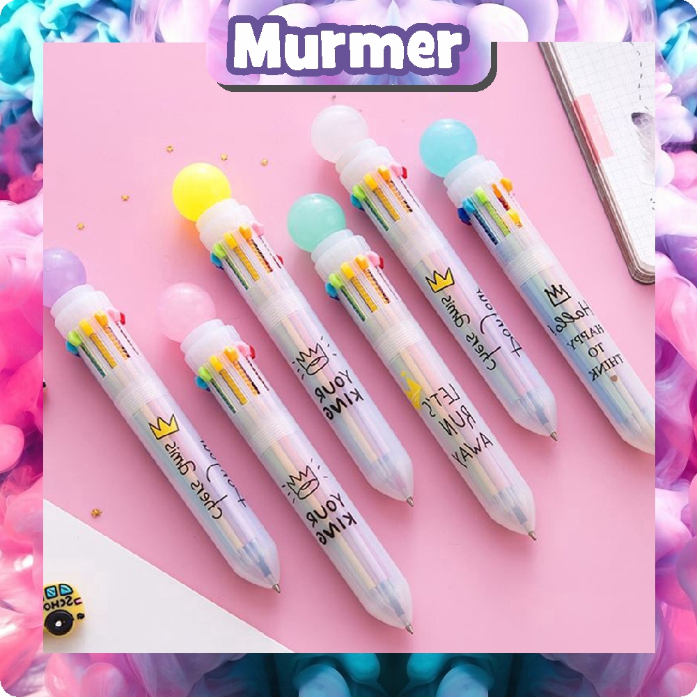 

MurmerOfficial Pulpen 6 Warna Dino kepala Unicorn Karakter Pena Ballpoint S089