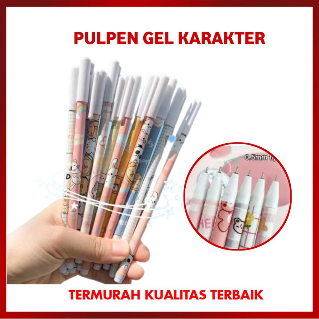 

Pulpen Gel Karakter Lucu - Bolpen Alat Tulis Perlengkapan Sekolah Kantor Pena Tinta Jel Standart