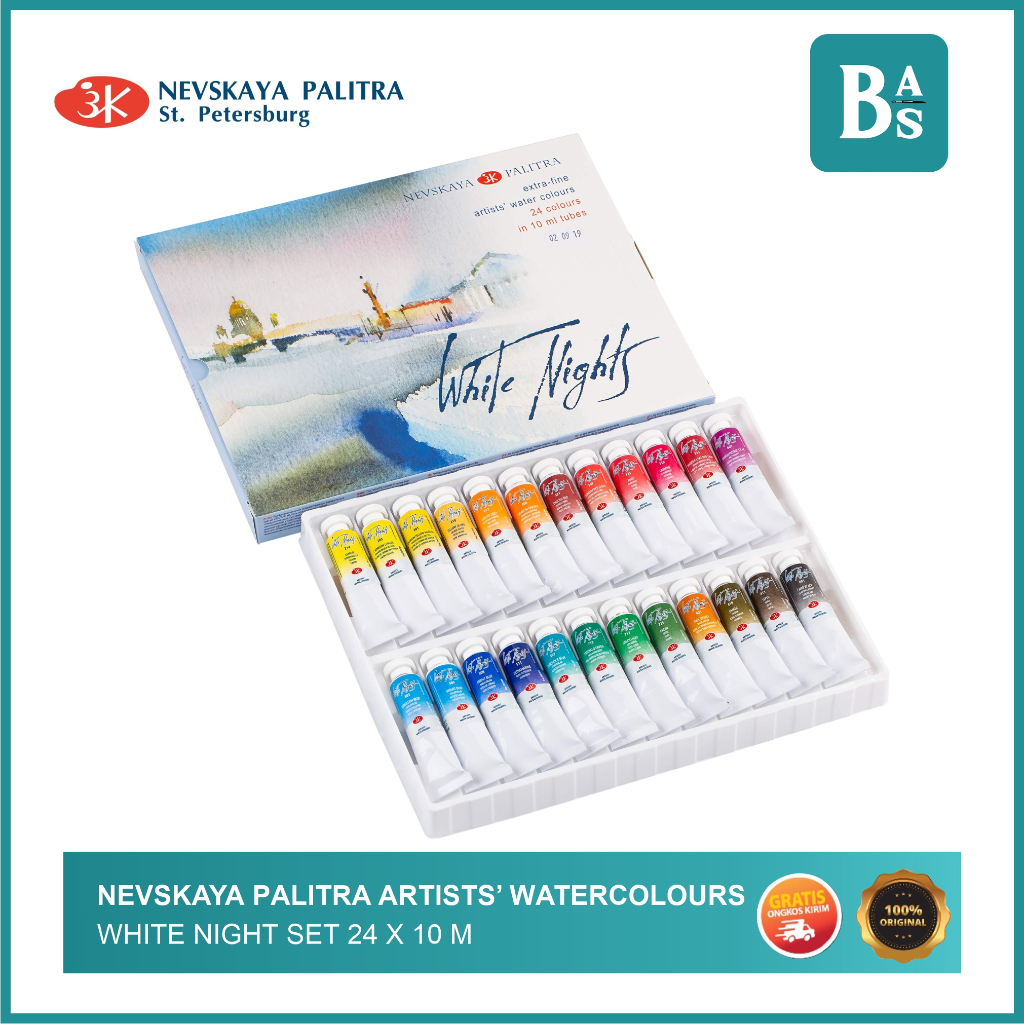 

Nevskaya Palitra Artists’ Watercolours White Night Set 24 x 10 ml Tube Cardboard box