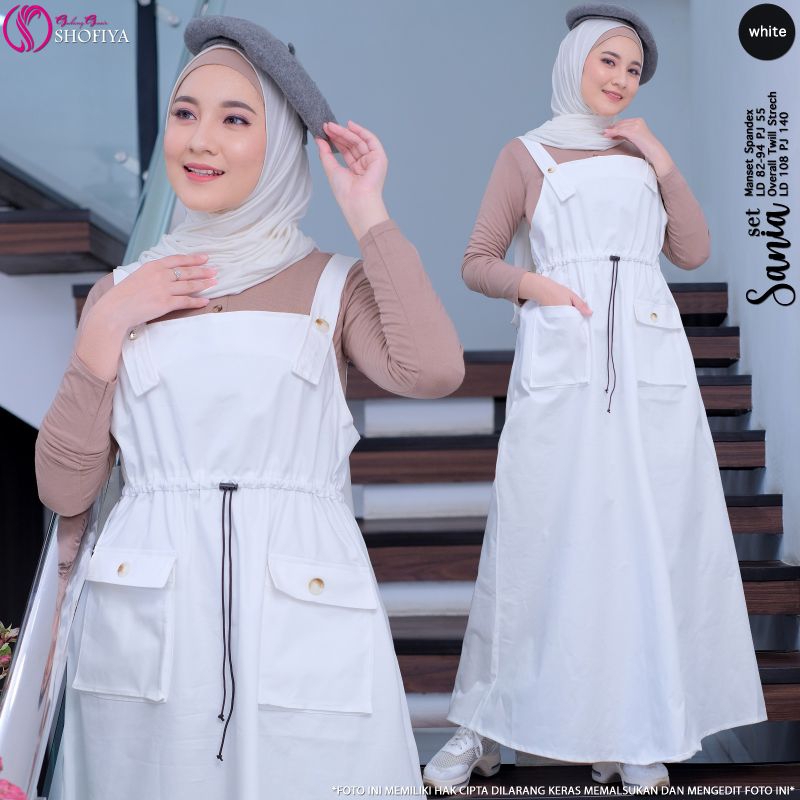 Setelan Baju Wanita Overall Sania Set/Include Inner