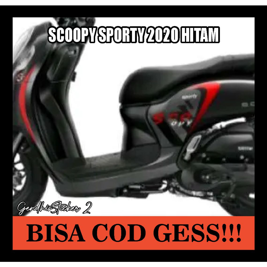 striping honda scoopy sporty 2020 hitam