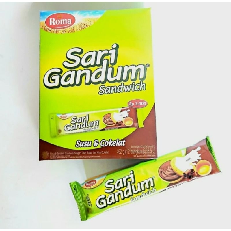 

Roma Sari Gandum sandwich susu & coklat [ 1 Pack isi 12pcs ]