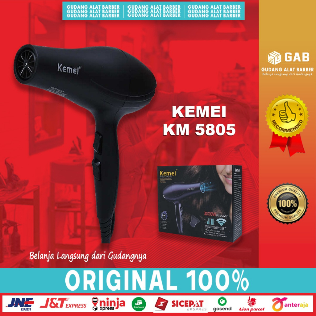 Hair Dryer KEMEI KM 5805 Alat Pengering Rambut Barbershop Salon 950 Watt Hairdryer