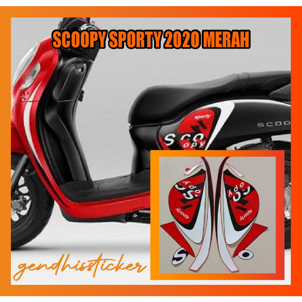 striping motor scoopy sporty 2020 merah