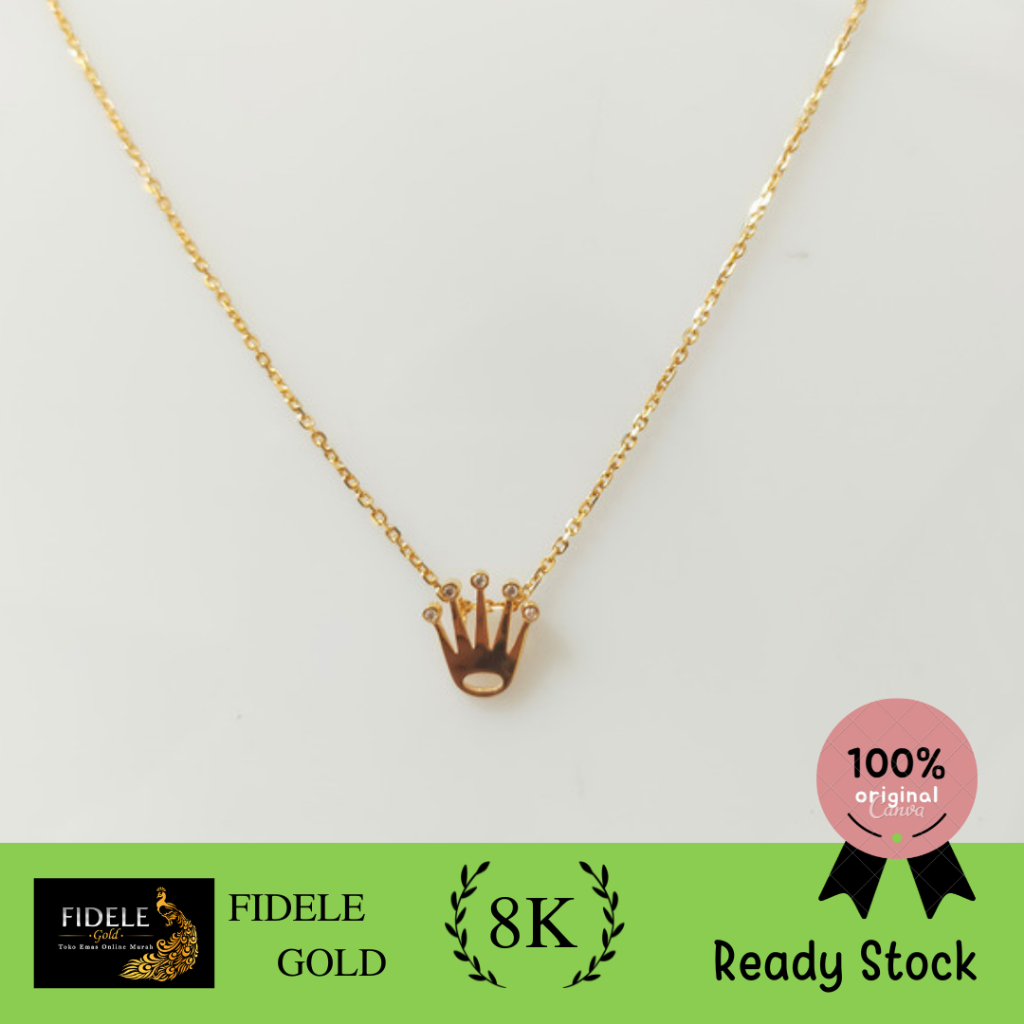 Kalung Rolex Kalung Roxe Kalung Mahkota Permata Kalung Emas Asli Kadar 375