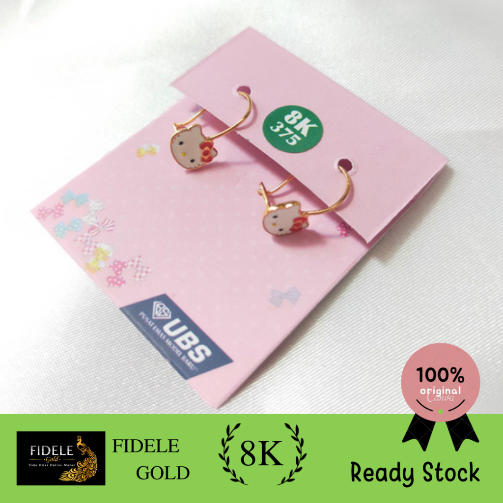 Anting anak Desi Hello kitty fashion ubs gold 375 8k