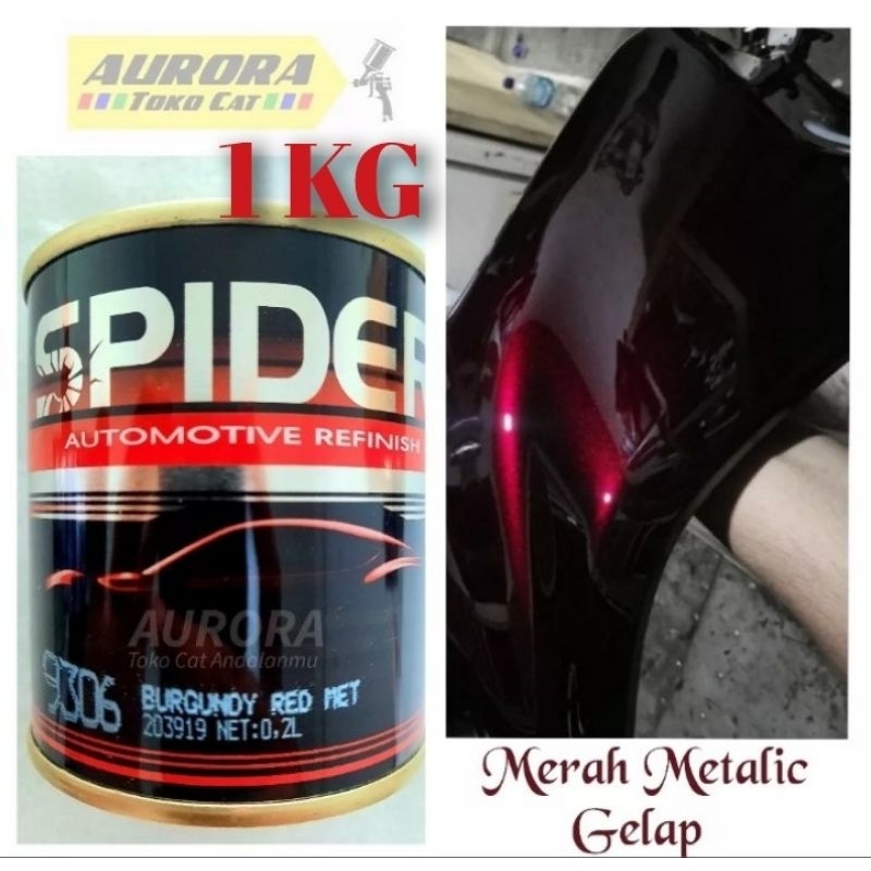 Cat Merah Metalik Gelap SPIDER Burgundy Red Metalik 9306 1Kilo 1Kg