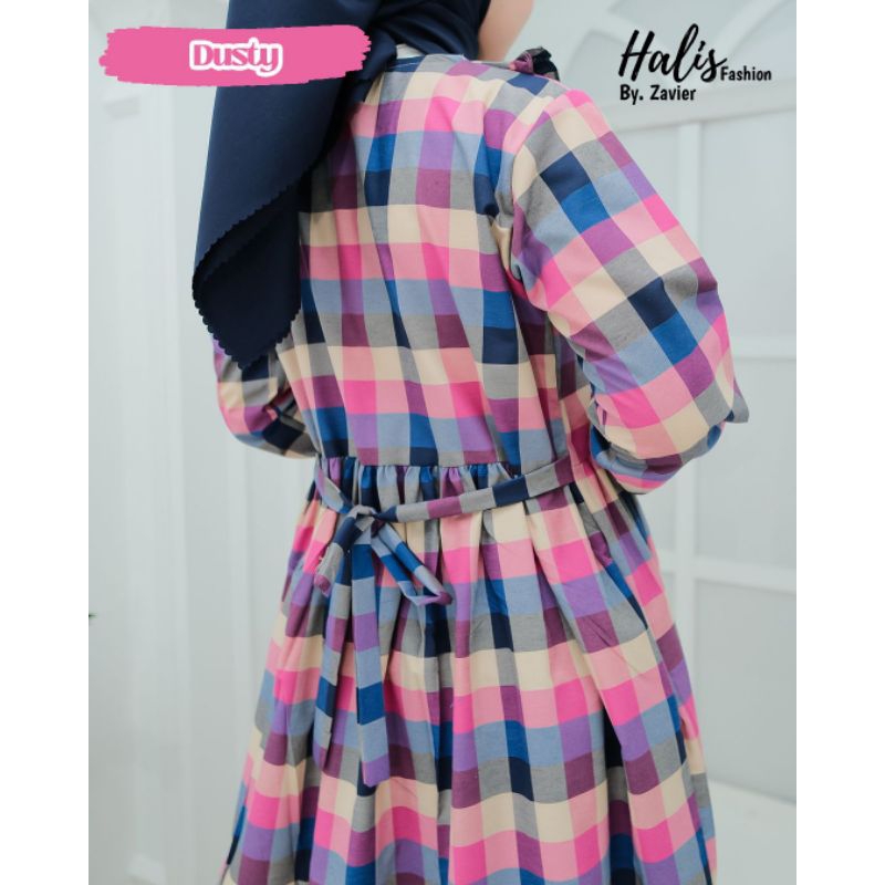 Midi Dress Katun Kotak by Halis Fashion by Zavier