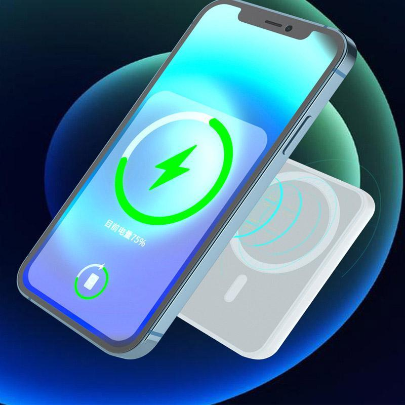 Powerbank Wireless 5000mah Charger Portable Magnetic Magsafe untuk Iphone Samsung Android