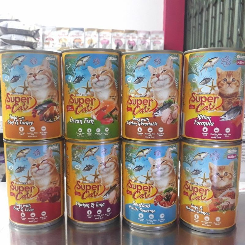 SUPERCAT KALENG 400 GRAM/ MAKANAN KUCING WETFOOD