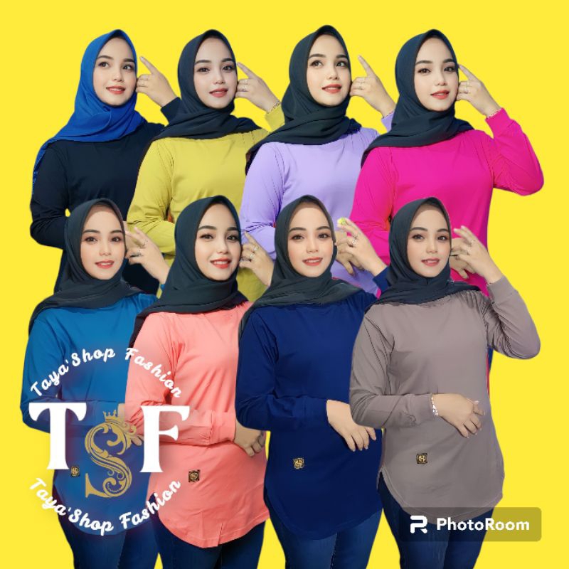 kaos Wanita Polos Oval Premium Murah Kaos Oval Lengan Panjang