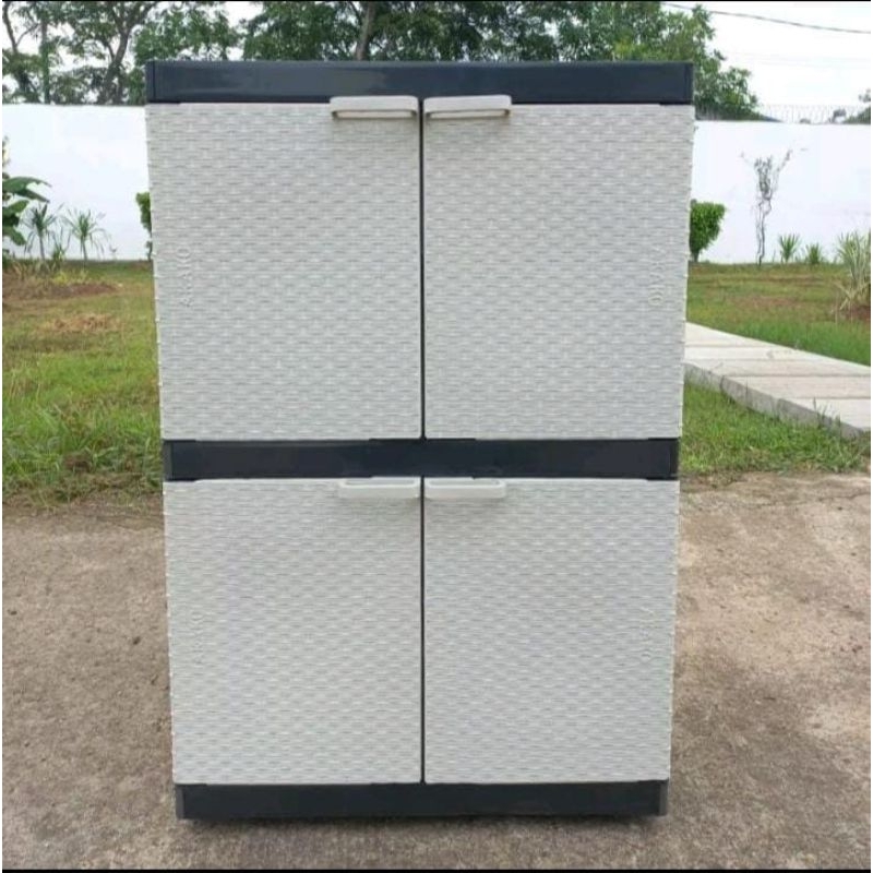 lemari Plastik Akako Rotan Susun 2 tempat baju akako susun 2 lemari baju akako mini