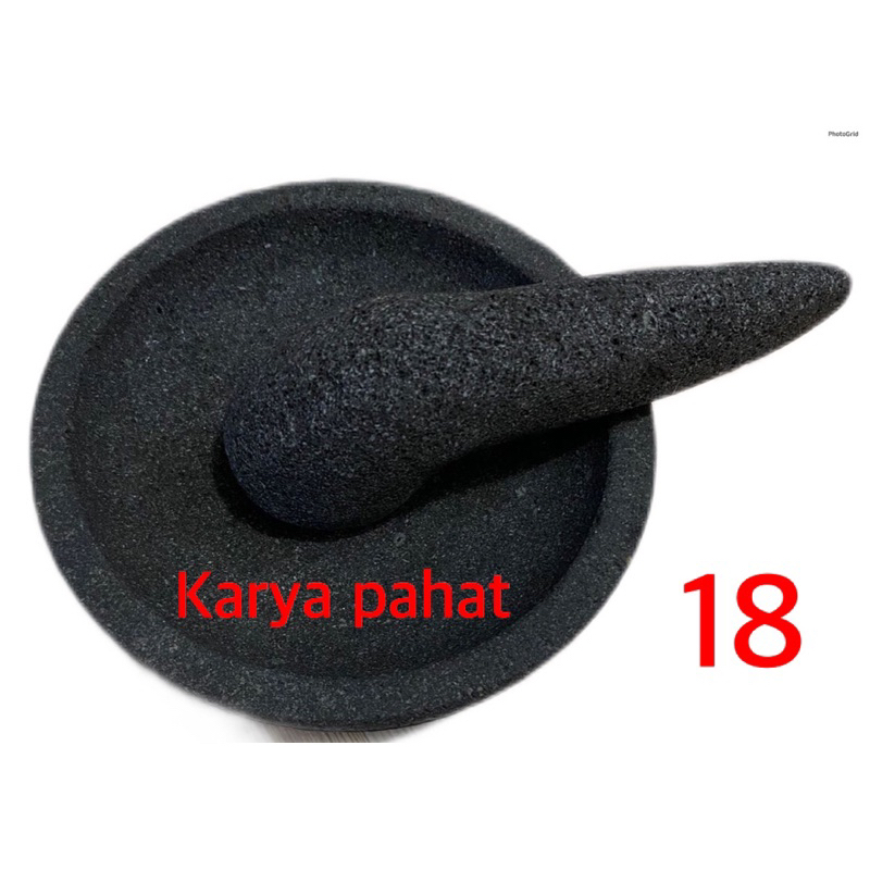 Cobek batu asli 18 cm