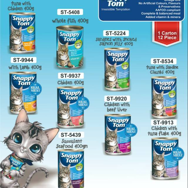 SNAPPY TOM WETFOOD 400 GRAM/ SNAPPY TOM KALENG