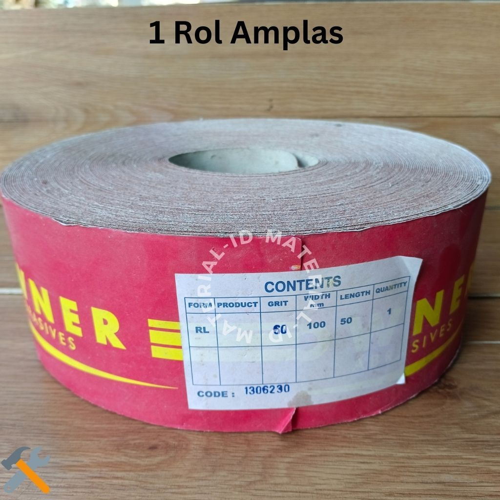 1 Rol Amplas 50 Meter Amplas Kayu Besi Tembok Kertas Pasir