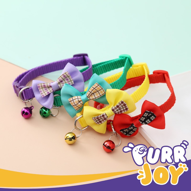 PURRJOY Kalung Lonceng Hewan Anjing Kucing Bentuk Pita   Pet Collar Dog Cat Collar   Kalung Lonceng Kucing Murah Lucu   Kalung Lonceng Anjing Murah Lucu  Aksesoris Anjing Kucing Murah Lucu