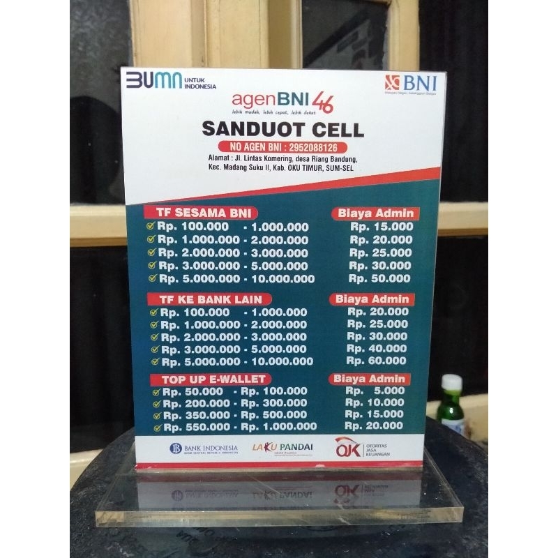 

BISA REQUEST DAFTAR HARGA AGEN BNI AKRILIK 15X20