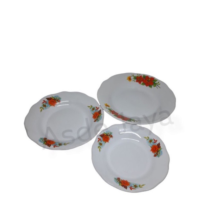 Piring Makan Motif KembangPiring Makan KeramikPiring Lucky ( 6pcs )