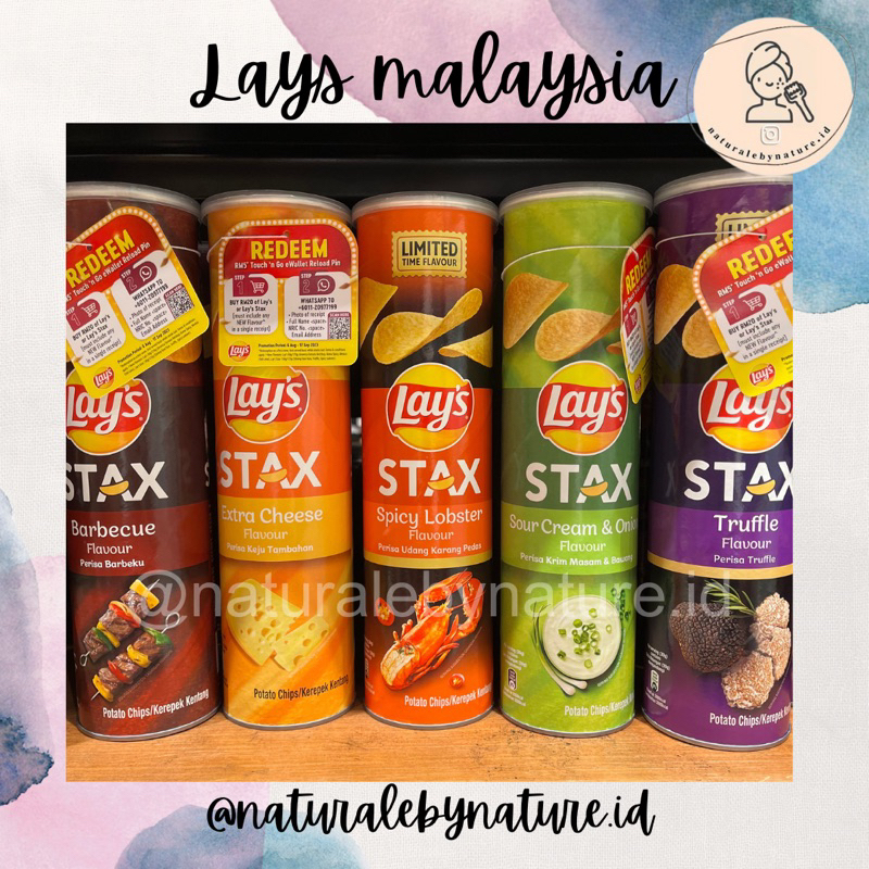 

PRE-ORDER Lays STAX Malaysia : Truffle/Pizza/Barbeque/ExtraCheese/SourCream/SpicyLobster