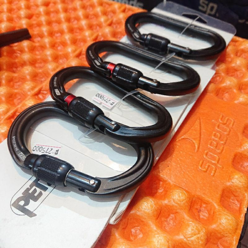 Carrabiner petzl OK oval screw alloy alumunium climbing safety tools flying fox panjat tebing outdoo