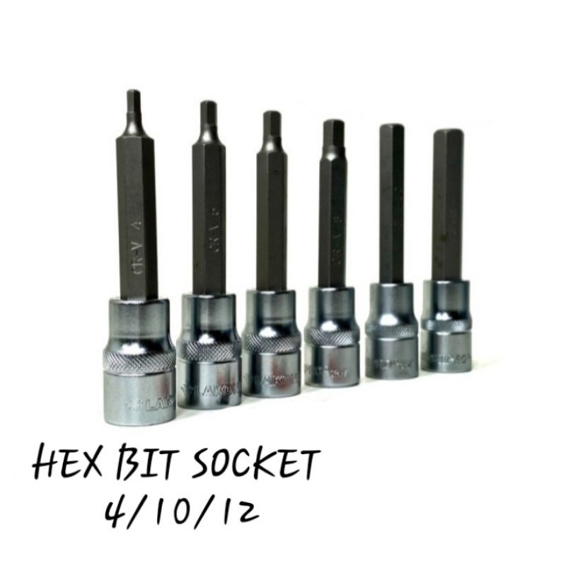 MATA KUNCI SOCK HEX BIT 4/10/12 MM KUNCI SOK HEX BIT SOCKET