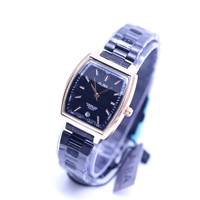 Promo Jam Tangan Wanita Terbaru Alba 6037Hb Model Oval Analog Anti Air Tanggal Aktif Free Box