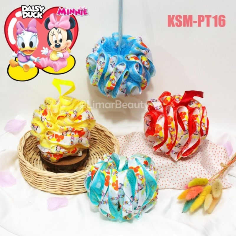 Spons mandi pita karakter anak/shower puff premium/souvenir murah berkualitas