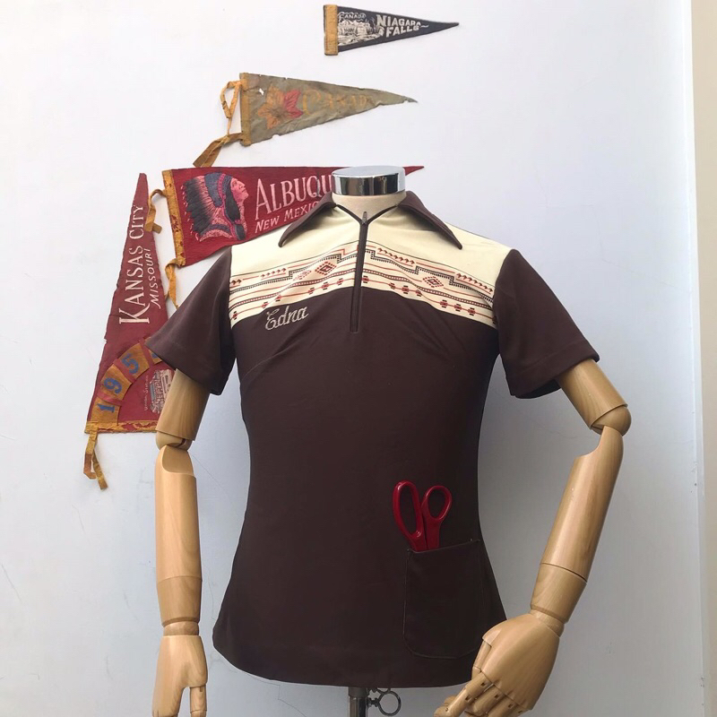 Vintage King Louie Embroidered Bowling Shirt Knit series Knitwear bowling USA Made Size 32