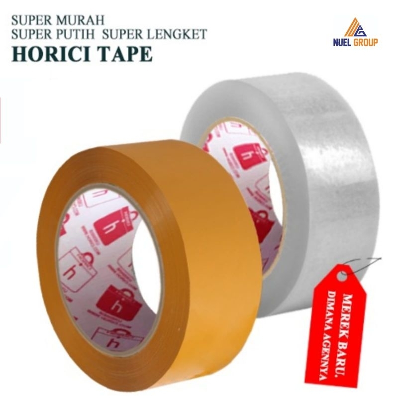 

Lakban Plester Coklat dan Bening 45 mm X 90 Yard Horici Tape