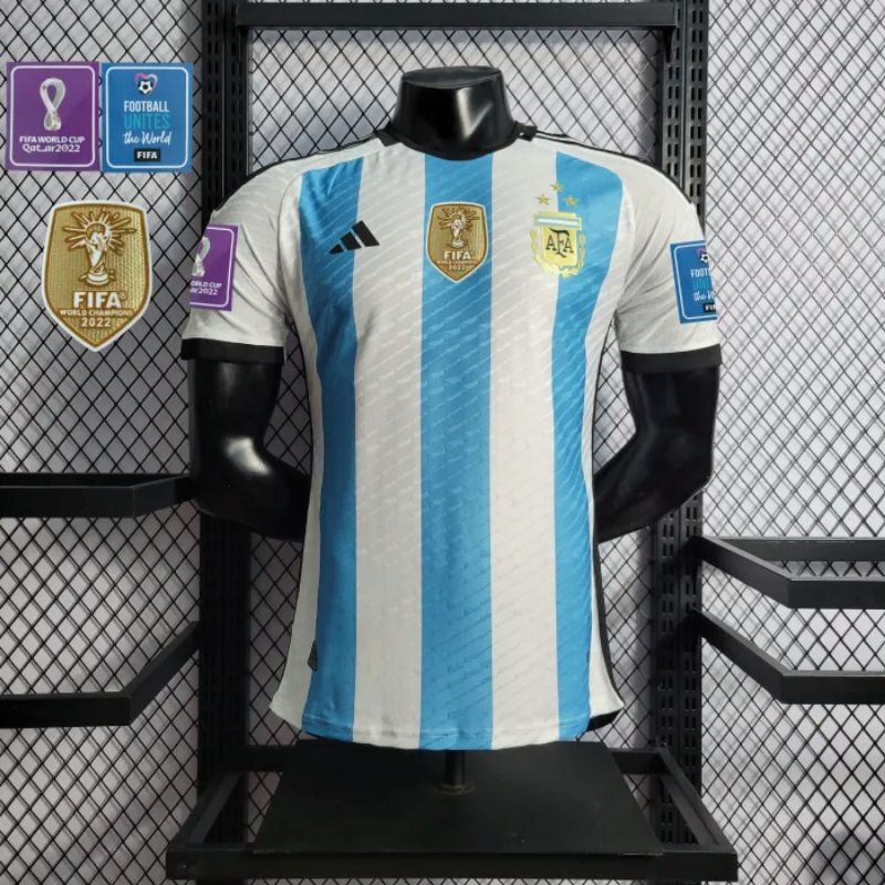 JERSEY ARGENTINA HOME 2022 FULL PATCH WORLD CUP PLAYER ISSUE