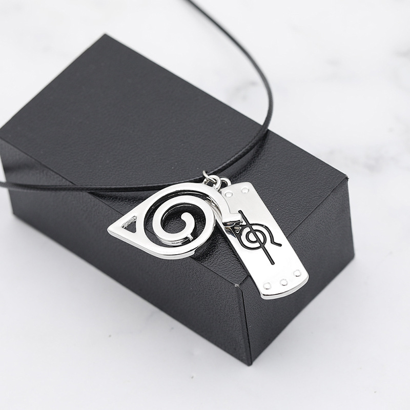 Kalung Naruto / Kalung Tali Liontin Anime Uzumaki Konoha / Aksesoris Fashion Kalung Pria Coker Keren