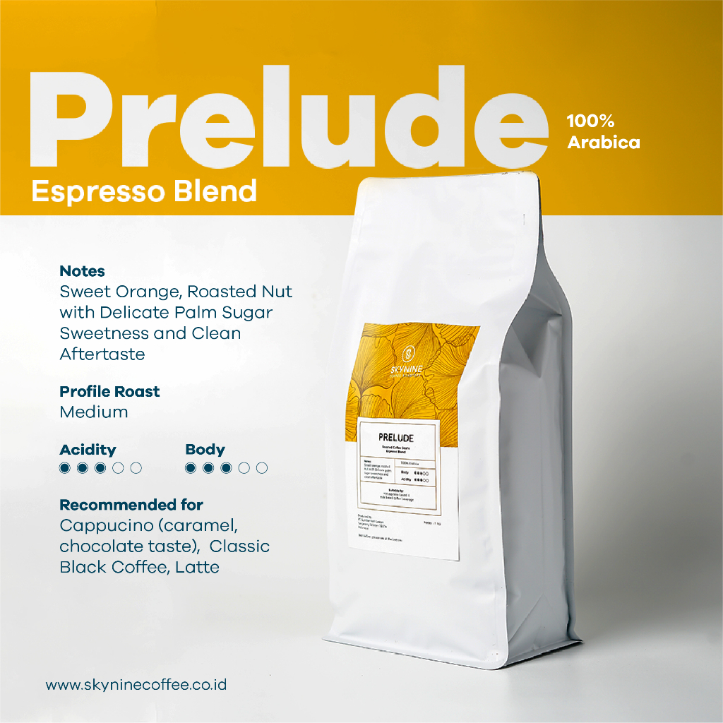 

BIJI KOPI 100% ARABIKA PRELUDE ESPRESSO BLEND 100% ARABIKA 1KG