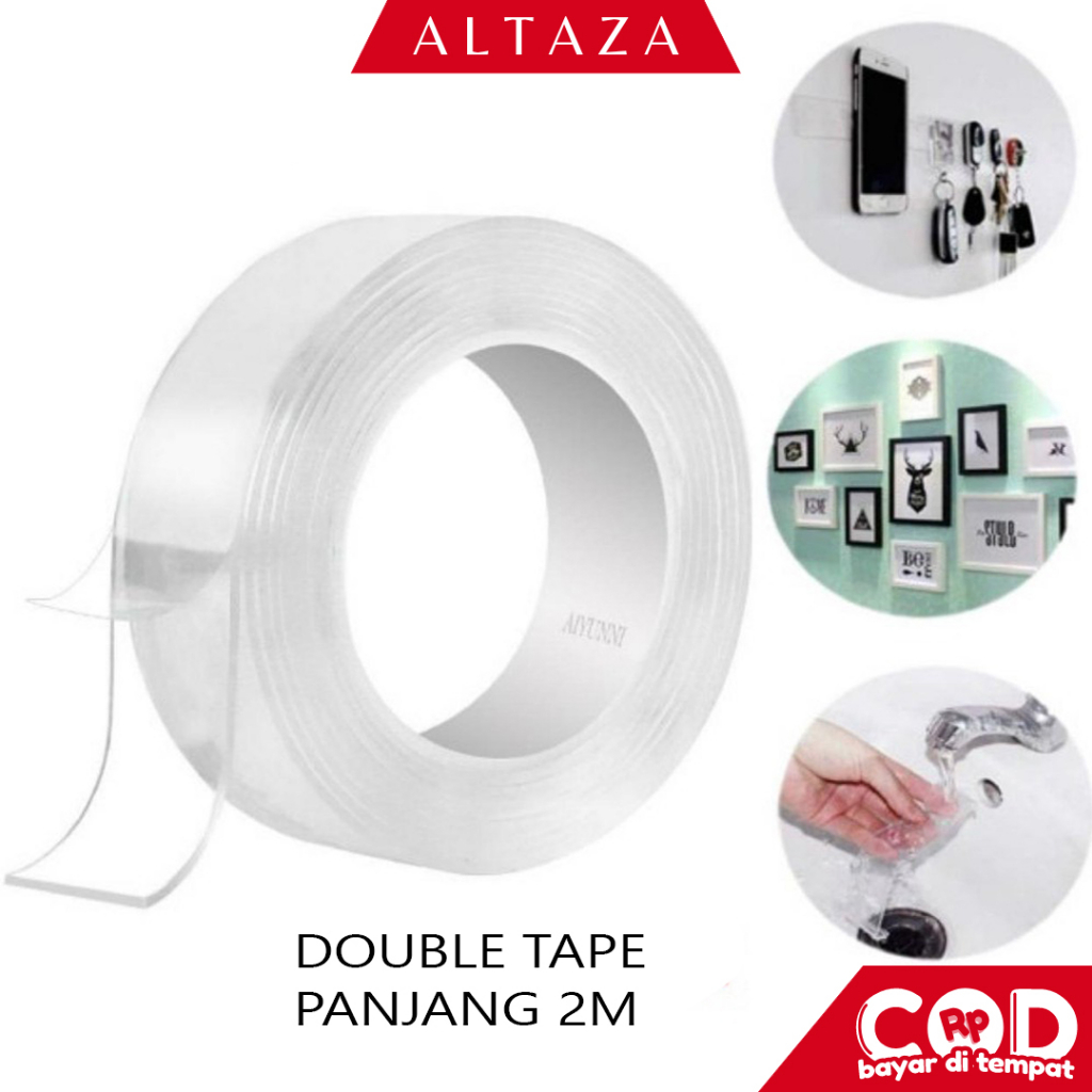 

ALTAZA COD Double Nano Tape Transparan Selotip Nano UKR 1MM Panjang 2M Double Slided MURAH U41