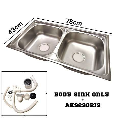 Bak Cuci Piring Stainless Dua Lubang Berkualitas