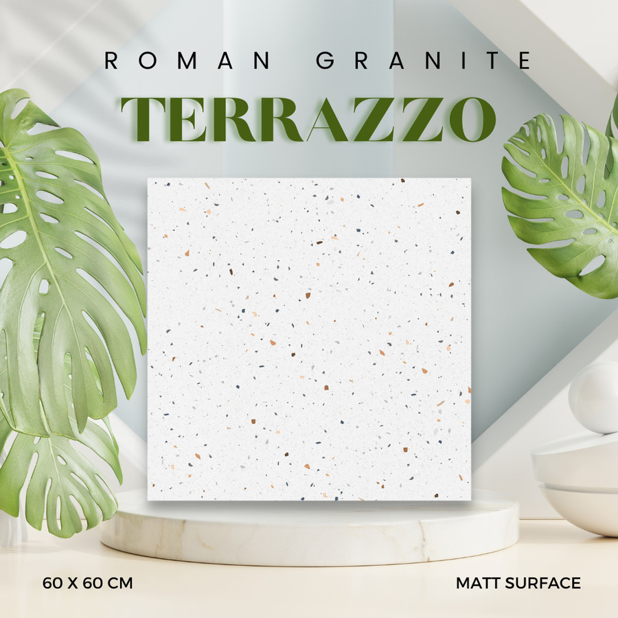 GRANIT LANTAI ROMAN GRANITE DMELBOURNE WHITE / BIANCO  60X60 / GRANIT LANTAI