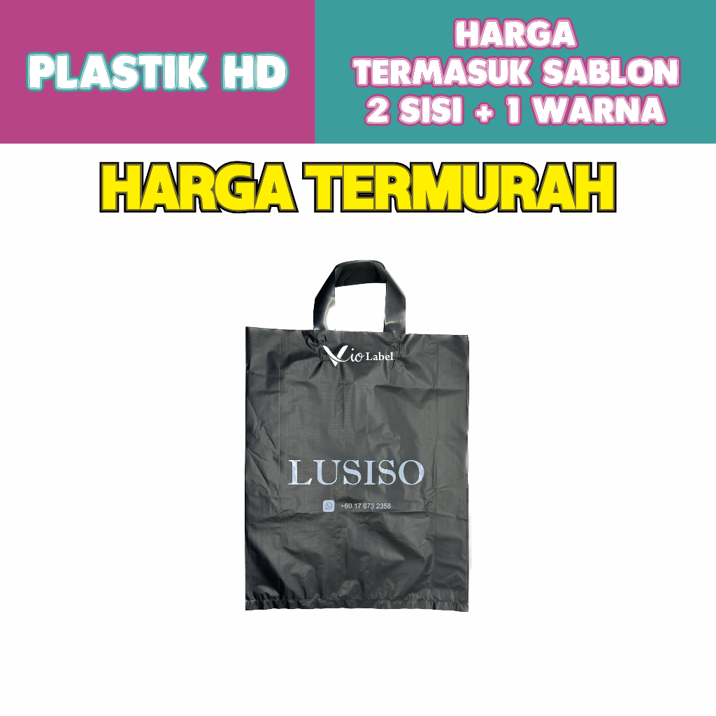 Kantong Belanja Plastik HD Sablon Custom