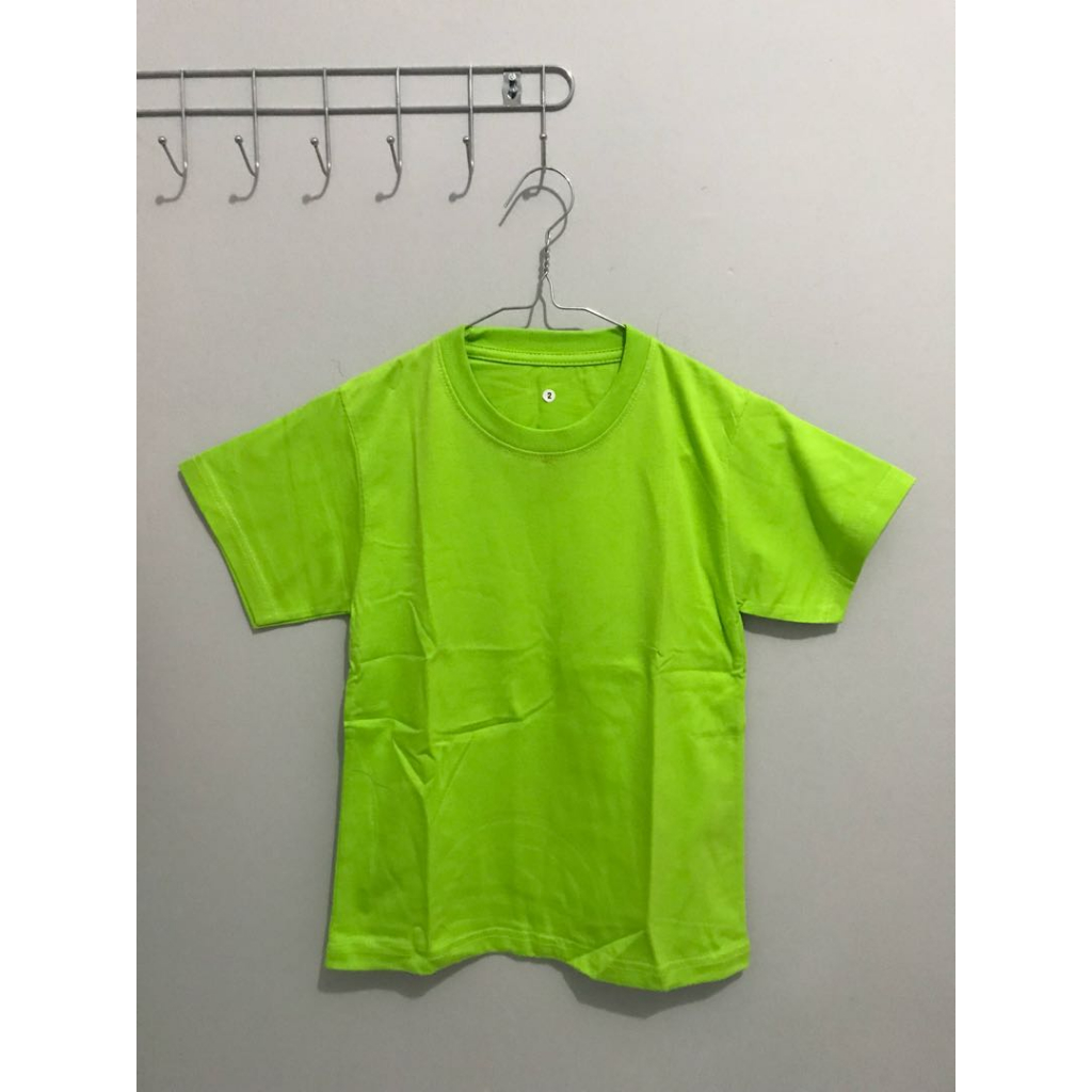Kaos Polos Atasan Pria Wanita Oblong Pendek PE Soft || Baju Polos Pria Termurah-hijau Anak 1th